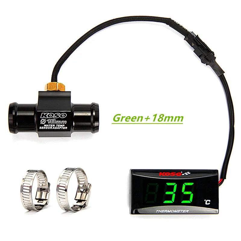 KOSO motorcycle digital Green Color For 350 XMAX 300 400 TMAX 530 mini Temprature Meter