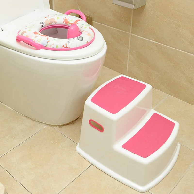 Addensare bambini sgabello a 2 gradini sgabello antiscivolo per wc vasino bagno cucina In Stock