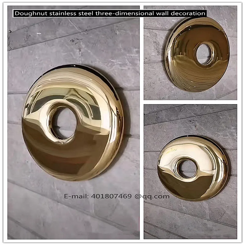 Doughnut stainless steel three-dimensional wall decoration porch corridor living room background wall decoration hanging wall