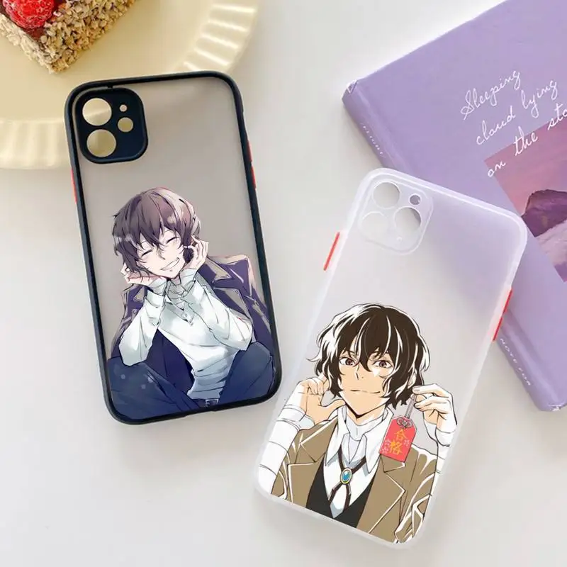 Japan anime bungou stray dogs Dazai Osamu Phone Case for iPhone X XR XS 7 8 Plus 11 12 pro MAX Translucent Matte Shockproof