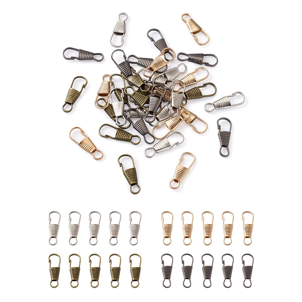 

100pcs Iron Keychain Clasps Lanyard Spring Clasp Hooks Snap Clips Hooks Strap 25x9mm for Keyrings Purse Jewelry Crafts Making