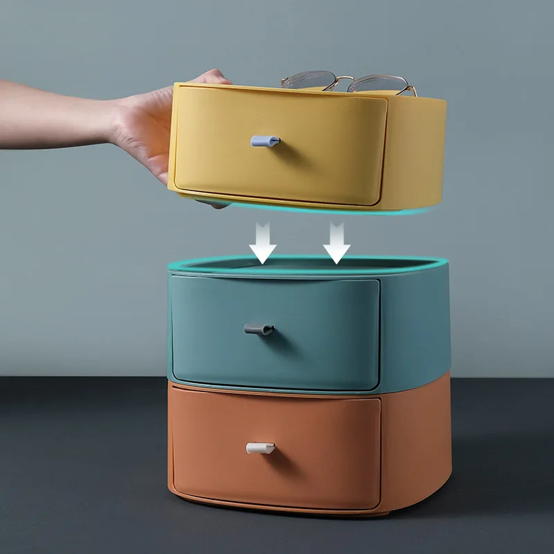 Desktop Storage Box 2pcs /Set Student Stationery Small Desk Sorting Artifact Rack for Office