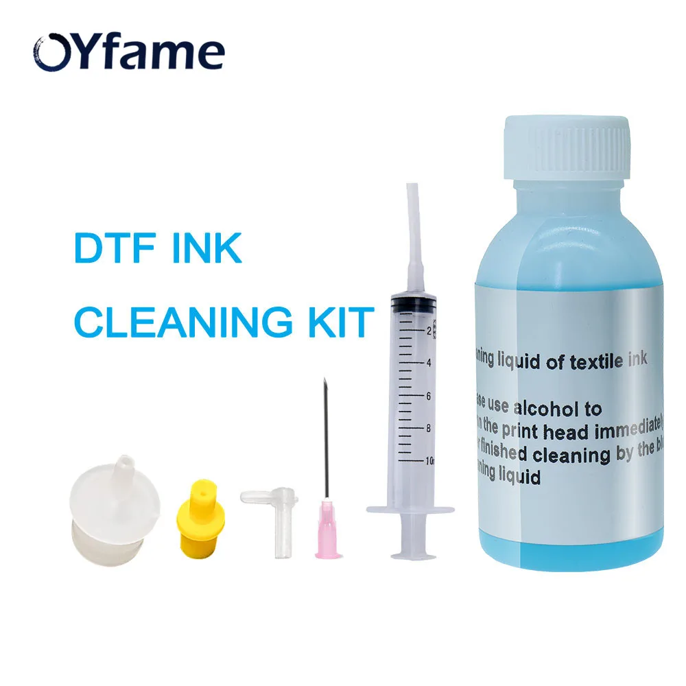 OYfame DTF Printer head Cleaning Kit For DTF Cleaning Liquid Kit 100ml For Epson For Canon For HP Dye Pigment Cleaning solutions