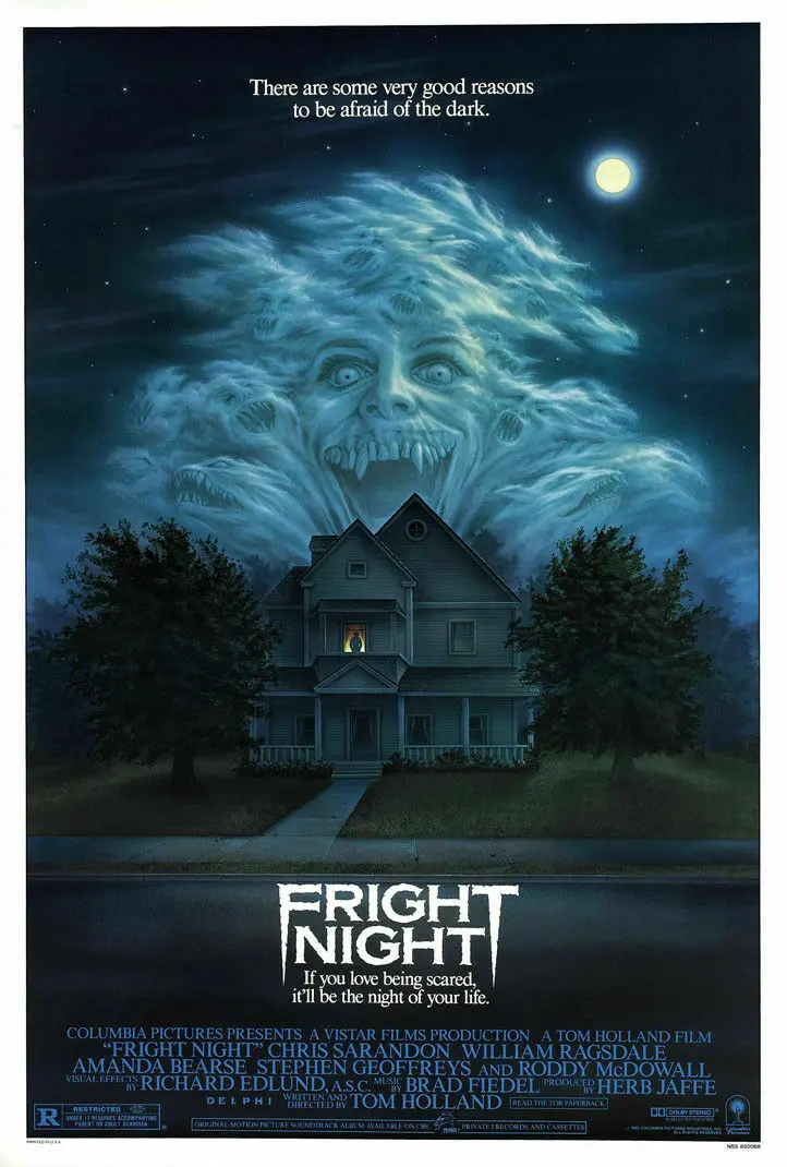 Fright Night 1985 Classic Horror Movie Silk Fabric Wall Poster Art Decor Sticker Bright