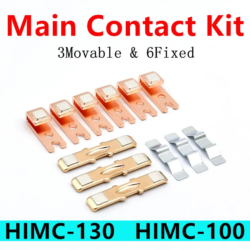 

HIMC-130 Magnetic Contactor Repair Kit HIMC-110 AC Contactor Spare Parts Main Contact Kits Static and Moving Contacts Silver