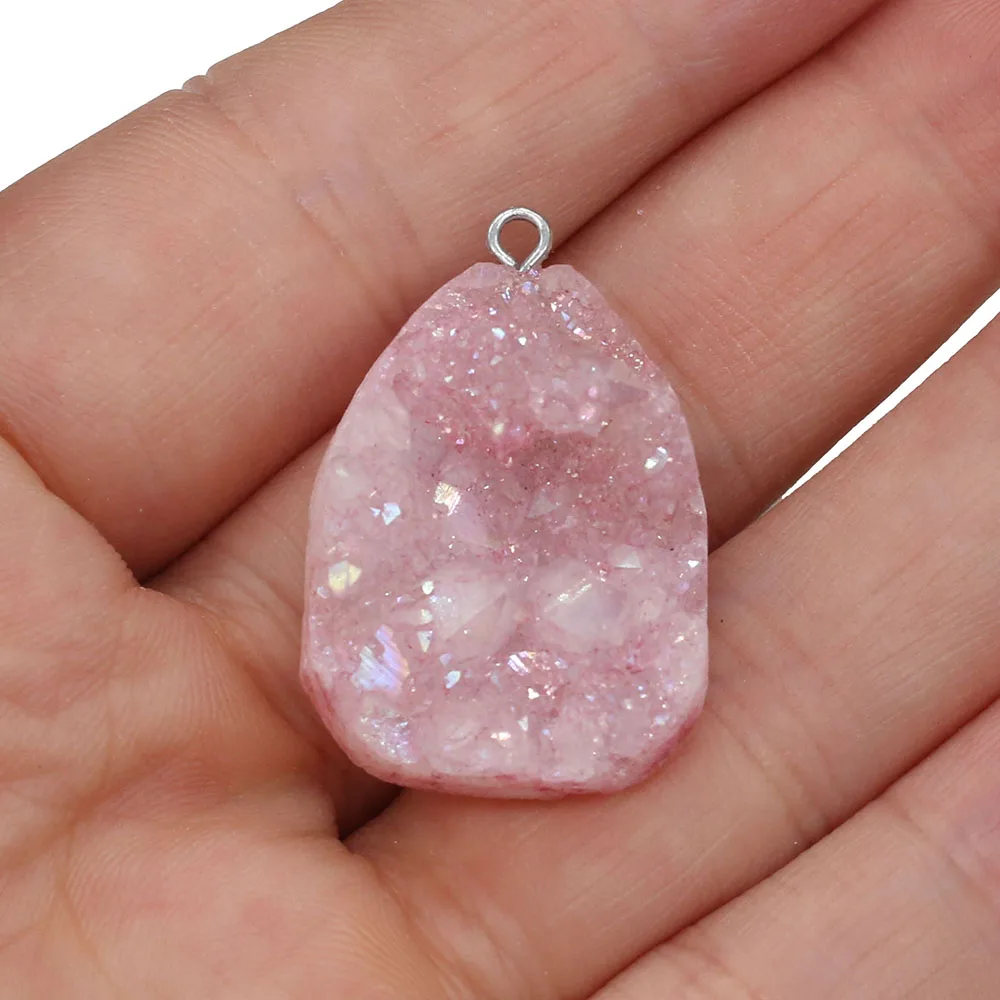 Natural Stone Crystal Cluster Pendants irregular shape Exquisite Charm For jewelry making DIY necklace Earring accessories