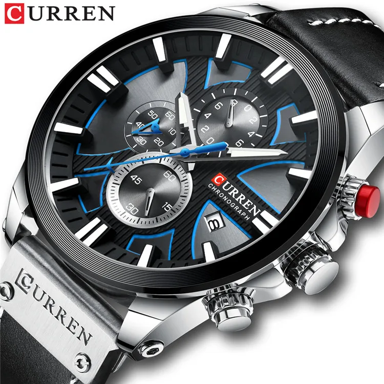 New CURREN Men Watches Fashion Quartz Wrist Watches Men's Military Waterproof Sports Watch Male Date Clock Relogio Masculino image 3