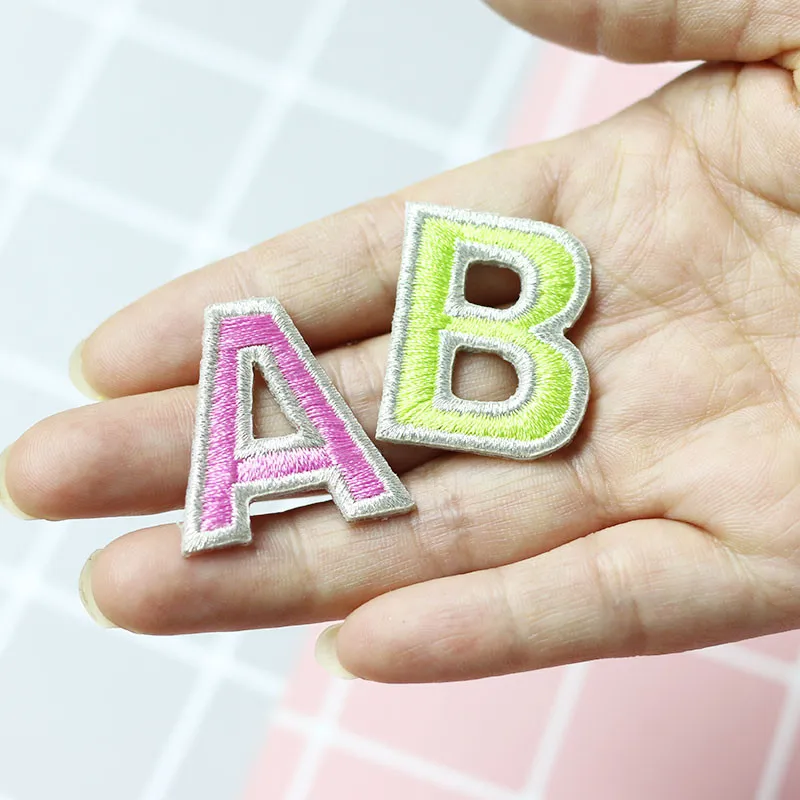 Fashion English Letters Alphabet Embroidered Patches Applique Iron On Letters For Clothes Shoes Bags Application For Kids Name
