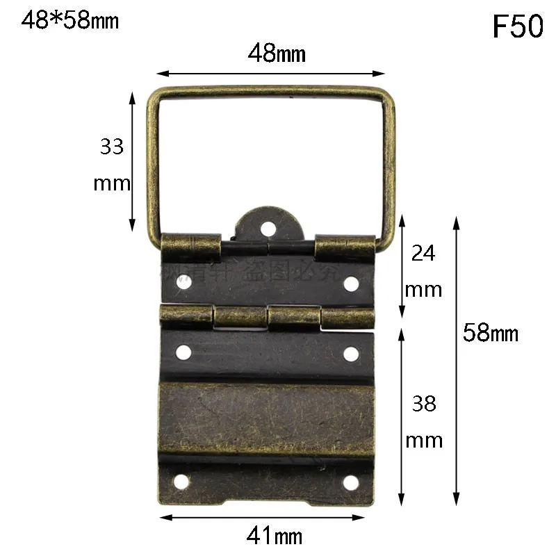 4pcs Green Bronze  European Furniture Retro Jewelry Supporting Iron Hinge Antique Wooden Wine Gift Packing Box