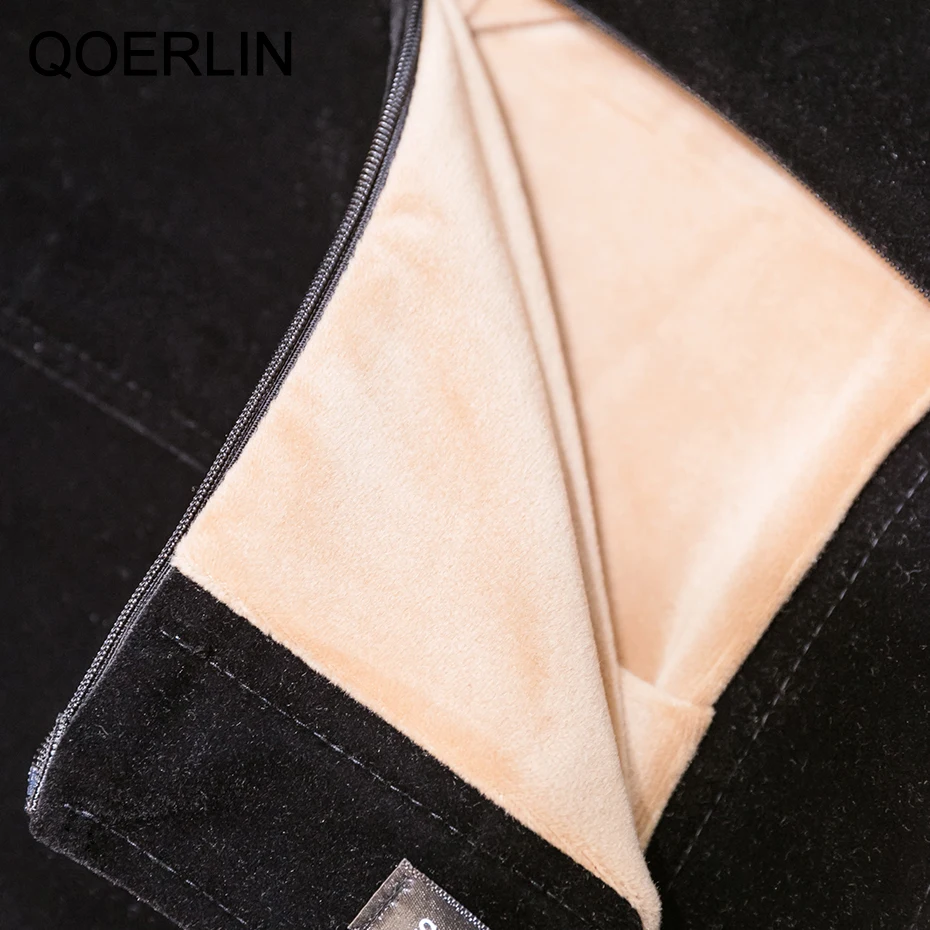 QoerliN – Shorts en velours pour femmes, Sexy, en dentelle, taille haute, Slim, fermeture éclair sur le côté, pantalon droit