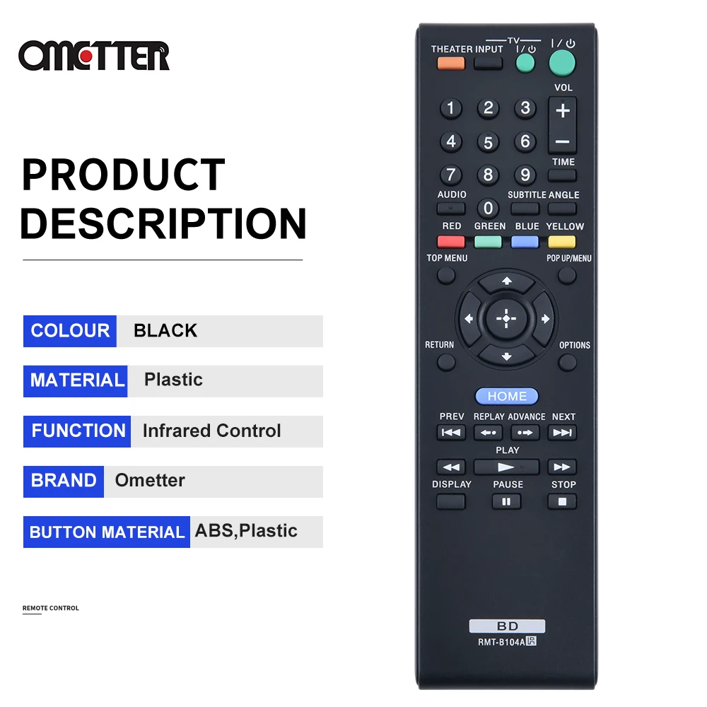 RMT-B104A 소니 DVD 플레이어 부품, 리모컨 RMT-B107P BDP-S360 BDP-S560 BDP-S470 BDP-S370 적합