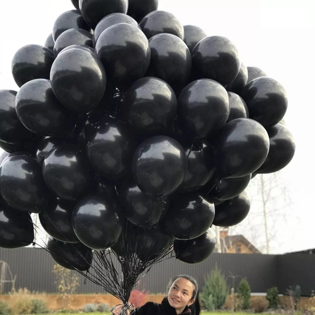 100pcs 10 Inch Black Latex Air Globos Balloons Golden Helium Baloon Birthday Party Decorations Adult Wedding Supplies