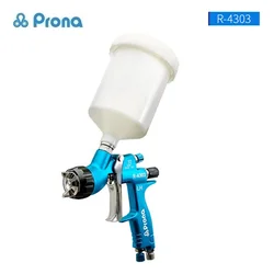 Prona R-4303 MP HVLP Car Paint Spray Gun,Middle-pressure R4303 Car Painting Gun, 600cc Plastic Cup Gravity Feed Type,R-4303G