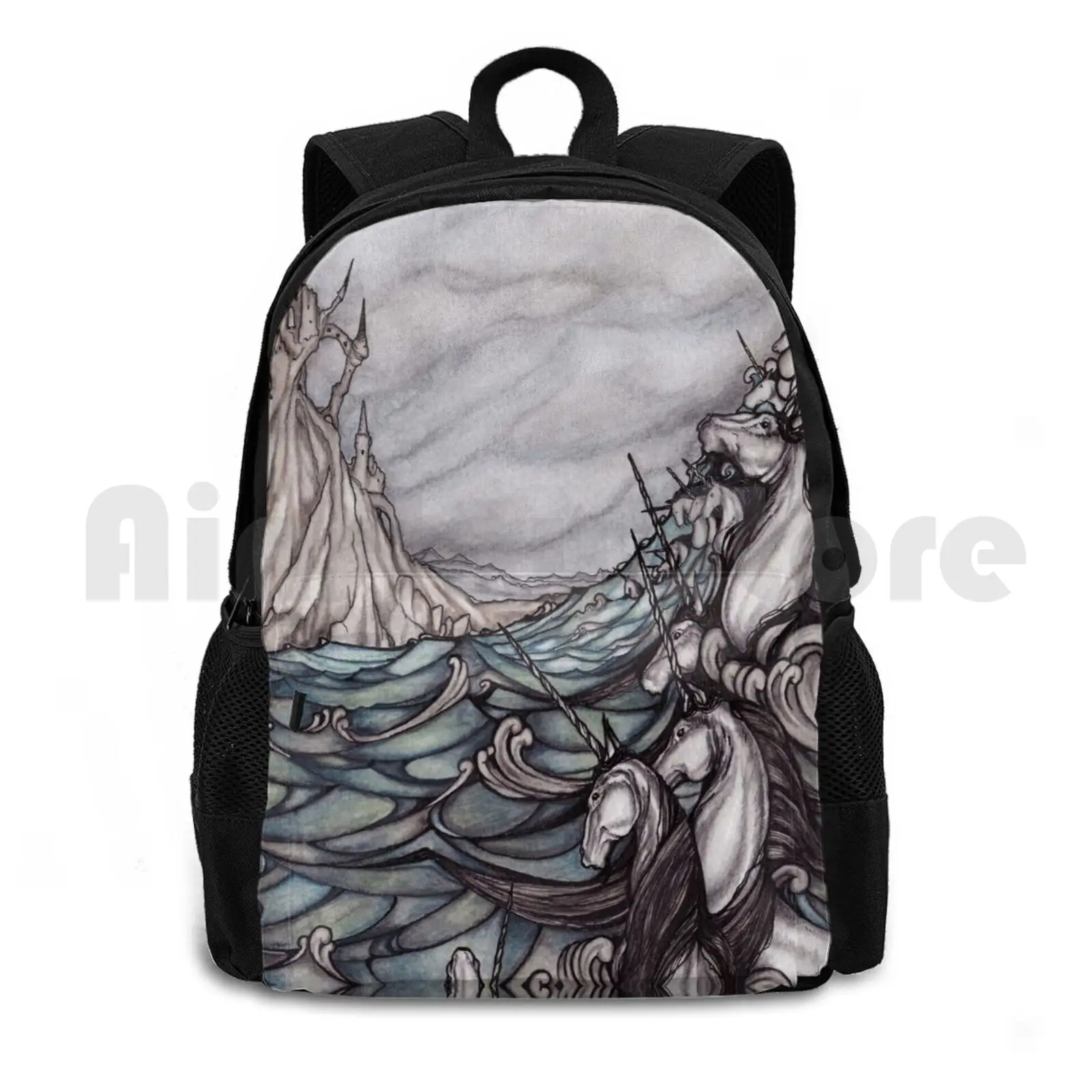 

Unicorns In Sea Outdoor Hiking Backpack Waterproof Camping Travel Unicorn Unicorns The Last Unicorn Haggard The Sea Is Always