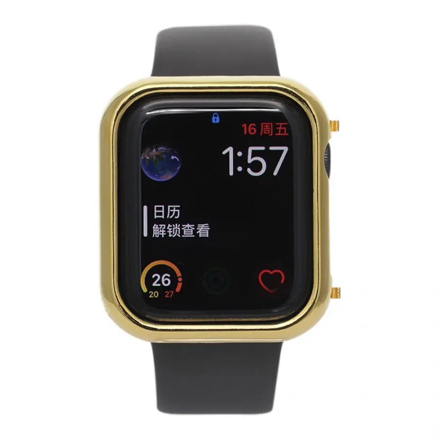 24K Gold Plated Metal Alloy Case Bezel for Apple Watch SE Series 6 5 4 44mm 40mm