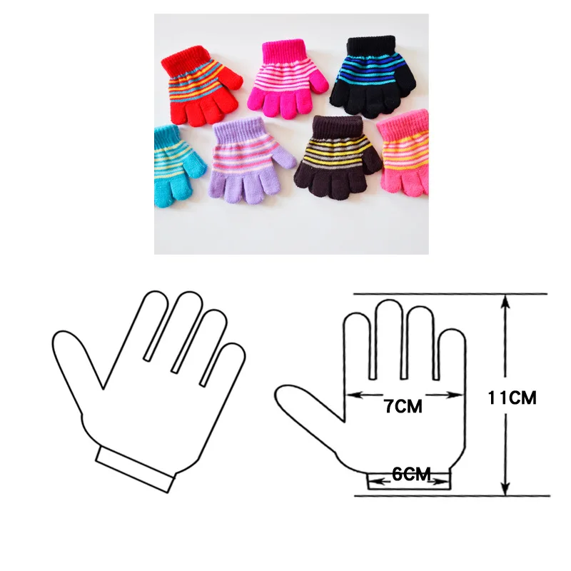 1-3 Years Kids Winter Warm Thicken Gloves Girls Boys Children Cute Mittens Imitation Full Finger Gloves перчатки детские