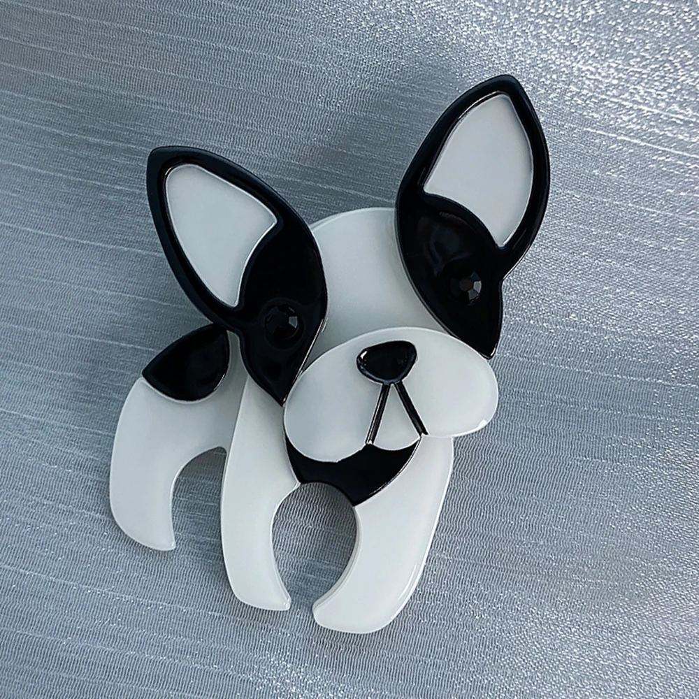 Handmade Custom Acrylic Cartoon Dog Brooches For Women Animal Party Causal Brooch Safety Pins Jewelry Accessories Gifts