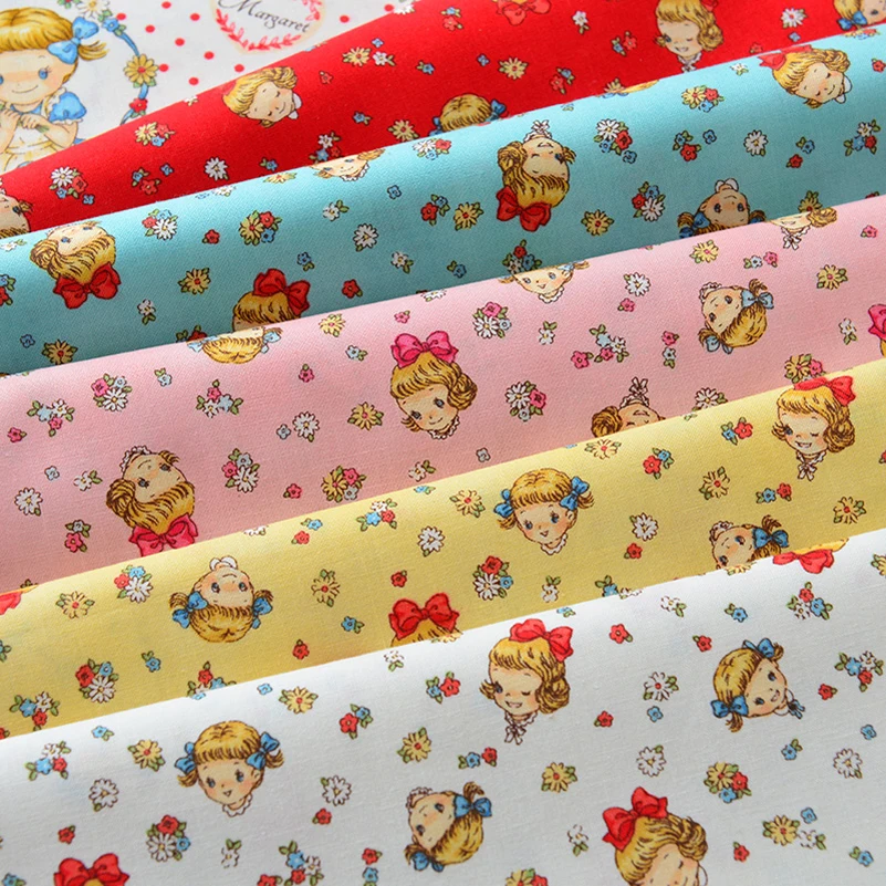 Strawberry Fabric 100%Cotton Printing Dyeing Cartoon Flower Children\'s Clothing for Sewing Cloth By half Meter