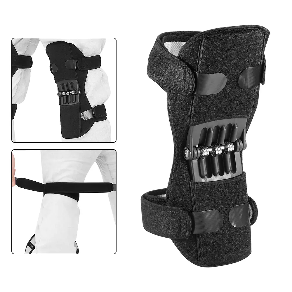 Knee Protector Joint Support Knee Pads Breathable Non-Slip Power Lift Knee Pads Rebound Spring Force Knee Booster Leg Protector