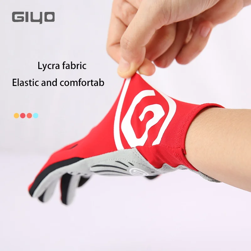 Giyo Gloves Cycling Full Finger Gloves Anti-slip Long Finger MTB Glove Bicycle Lycra Fabric Mittens Road Bike Cycling Equipment