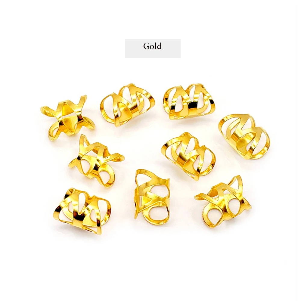 

Adjustable Dreadlock Bead Clip Kids Women 30Pcs Silver Golden Hair Beads For Dreadlocks Hair Braid Tubes Cuffs Beads