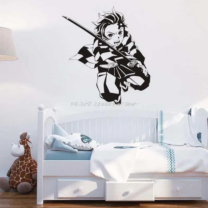 Demon Slayer Wall Decal Kimetsu no Yaiba Vinyl Kamado Tanjirou Wall Stickers Decal Decor Home Decoration Anime Car Sticker