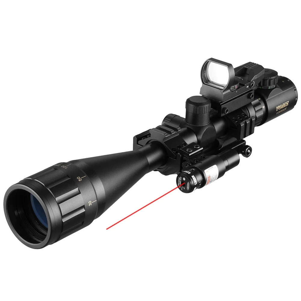 Jacht 6-24x50 AOEG Afstandsmeter Richtkijker Met Holografische 4 Richtkruis Zicht Red Dot Groene Laser Combo Riflescope Ar15