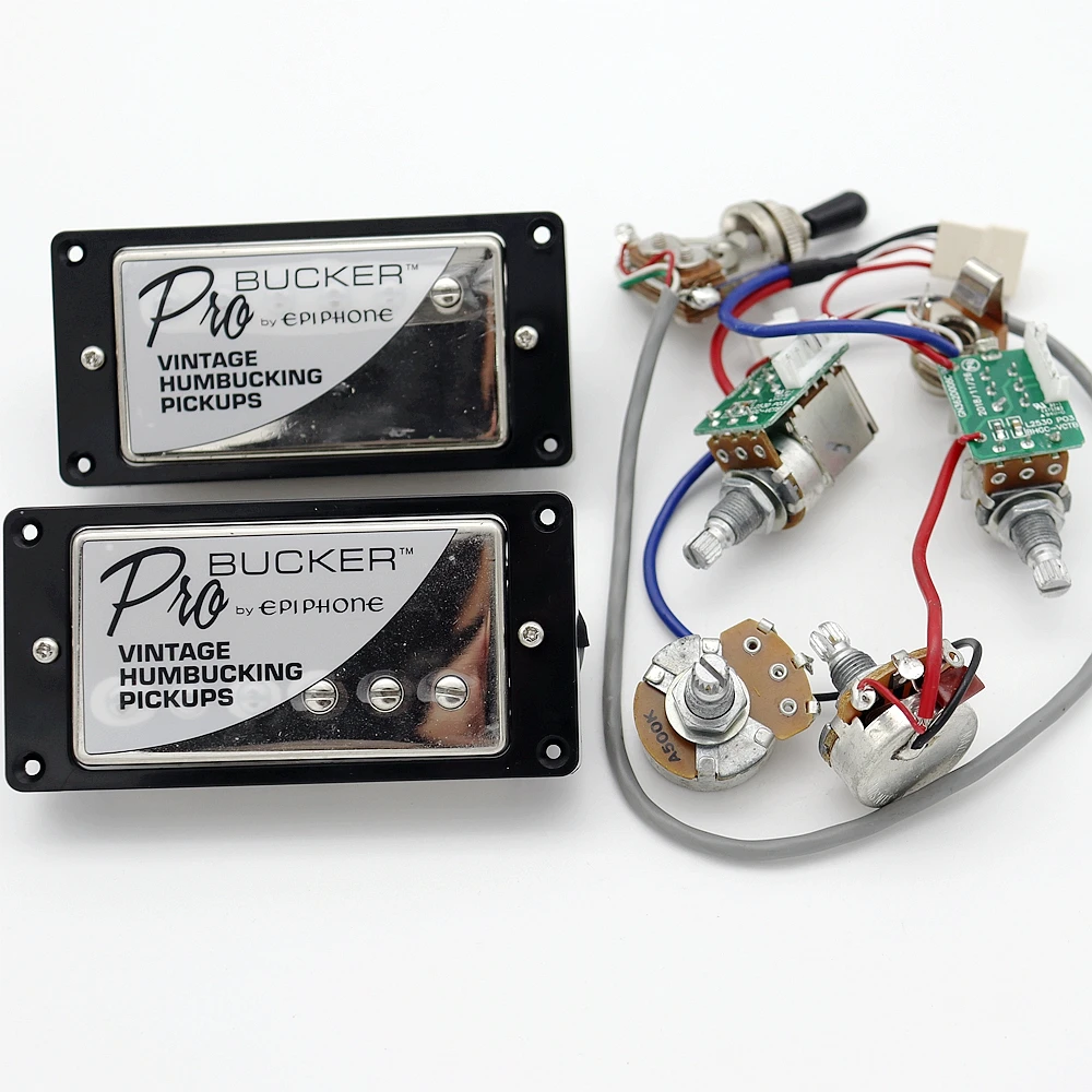 1Set ProBucker Alnico Pickups Guitar Pickups with Pro Wiring Harness Pots & 3 Way Switches for LP Electric Guitar