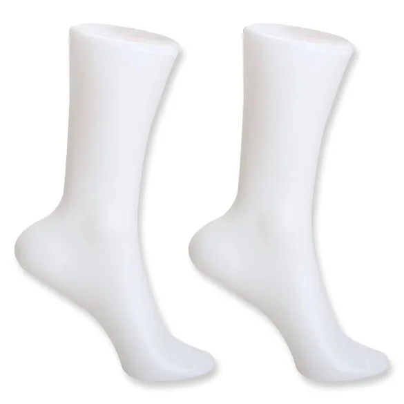 2PCS Female Foot Sock Sox Display Mold Short Stocking Mannequin White