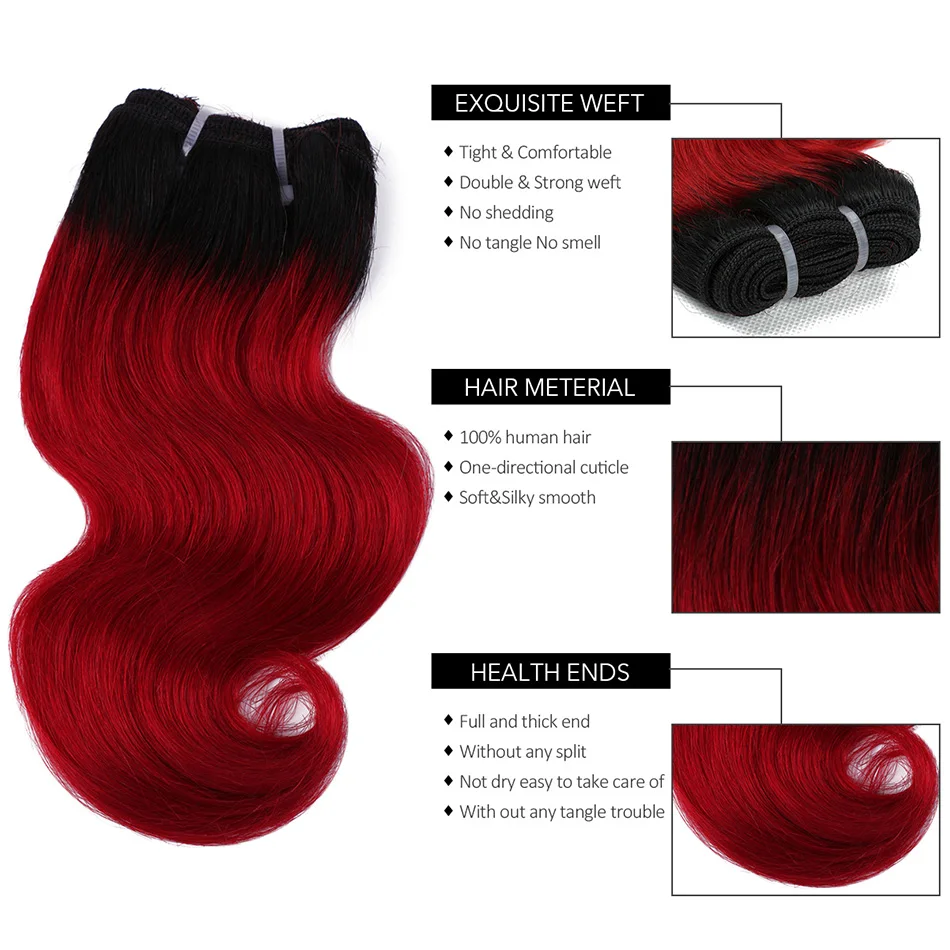 BHF Ombre brazylijskie pasma ludzkich włosów typu Body Wave 50 g/sztuka 1B/27 i 1B/613 doczepy z włosów nieremy 8 cali może zrobić peruki