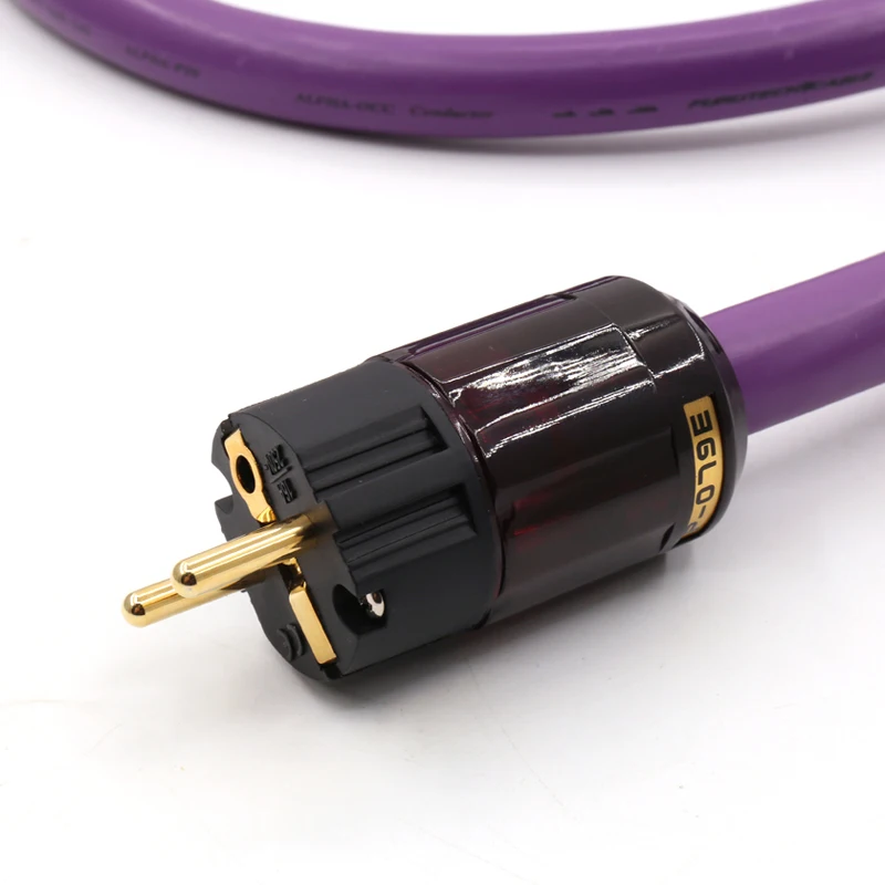 QINCROWN OFC Pure copper EU Schuko Audio Power Cable P079E+C079 Connector