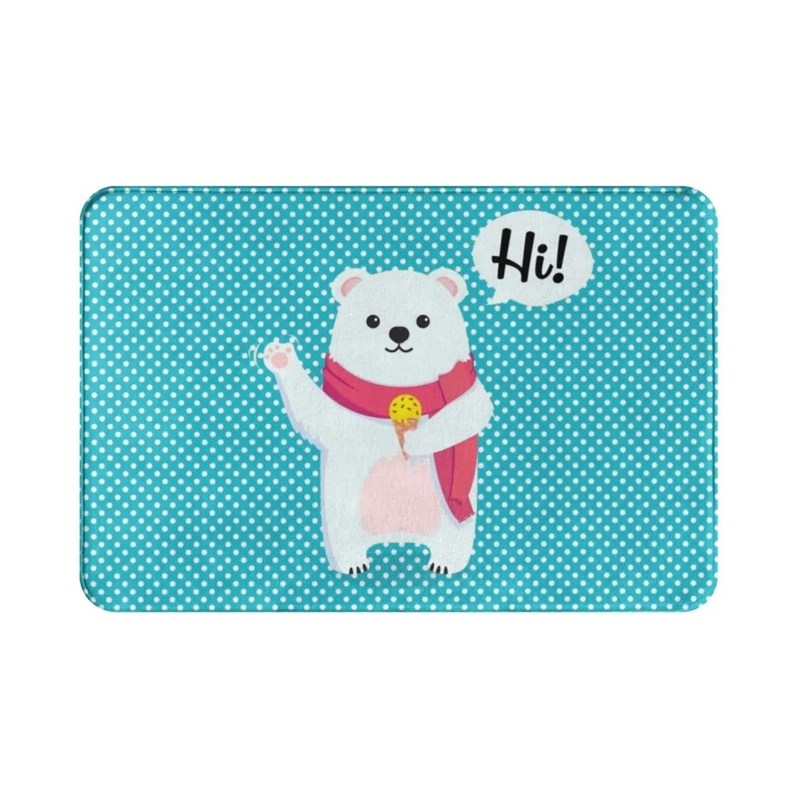 

Ice Cream Polar Bear Carpet Mat Rug Cushion Soft Non-Slip Polar Bear Polar Bear Summer Fun Cute Ice Cream Cone Ice Cream