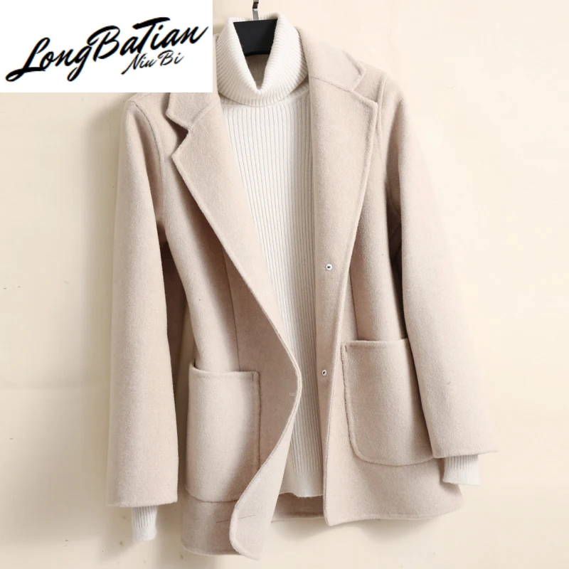 

High Quality Double-faced Cashmere Jacket Women Outwear 2020 Autumn Winter Office Lady Slim Short Wool Coat Female Abrigos