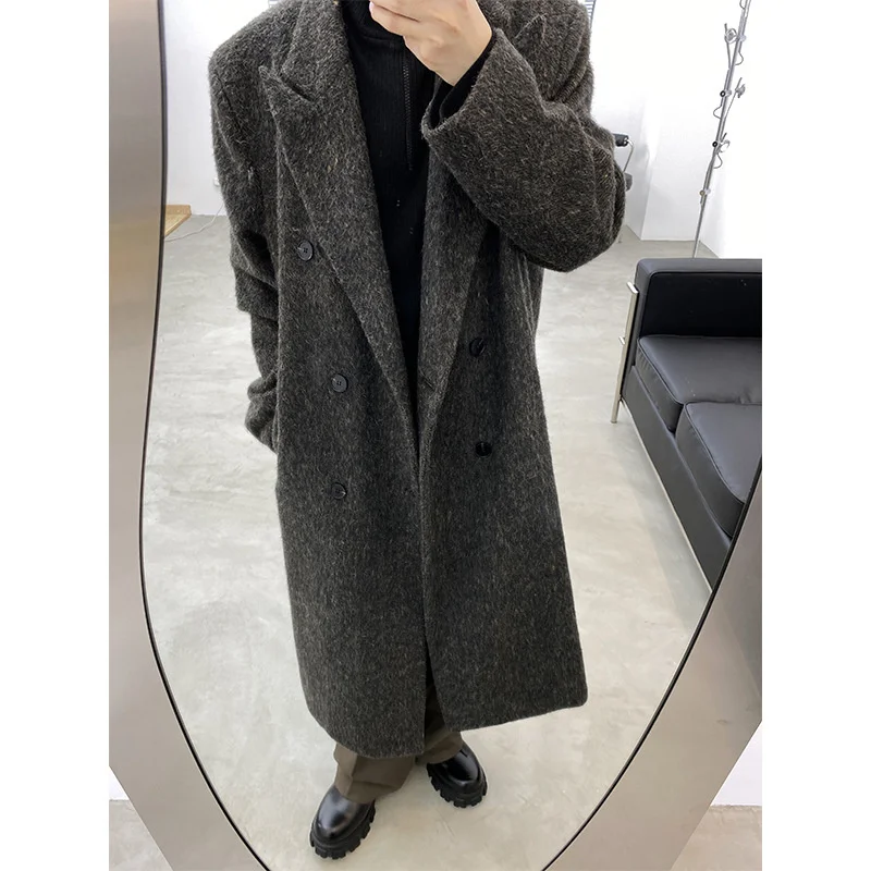 UMI MAO cappotti di lana da donna coreani da uomo autunno inverno qualitร giacca a vento di media lunghezza temperamento drappo cappotto allentato