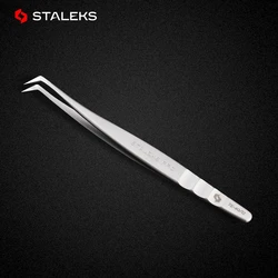 STALEKS PRO TE-40-12 Wave Pattern Embossing Tweezers Grafting Eyelashes Blooming ESD High Precise Hyper Fine AISI