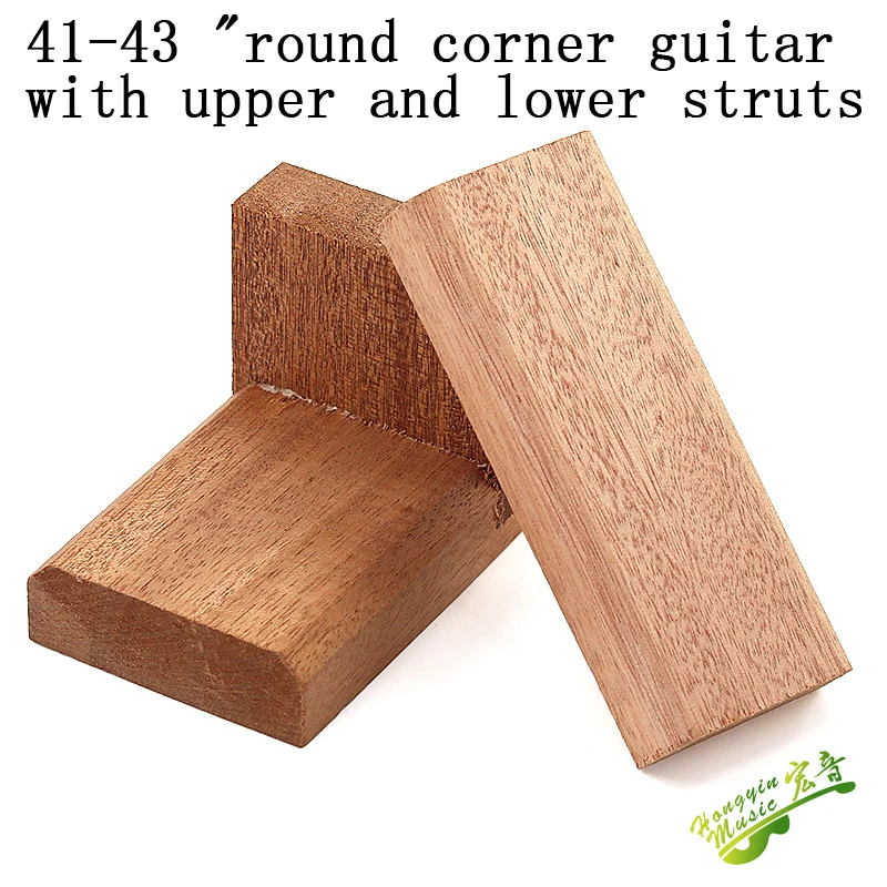 The upper and lower pillars of classical folk guitar support wood and the upper and lower ends of wood auxiliary wood material s