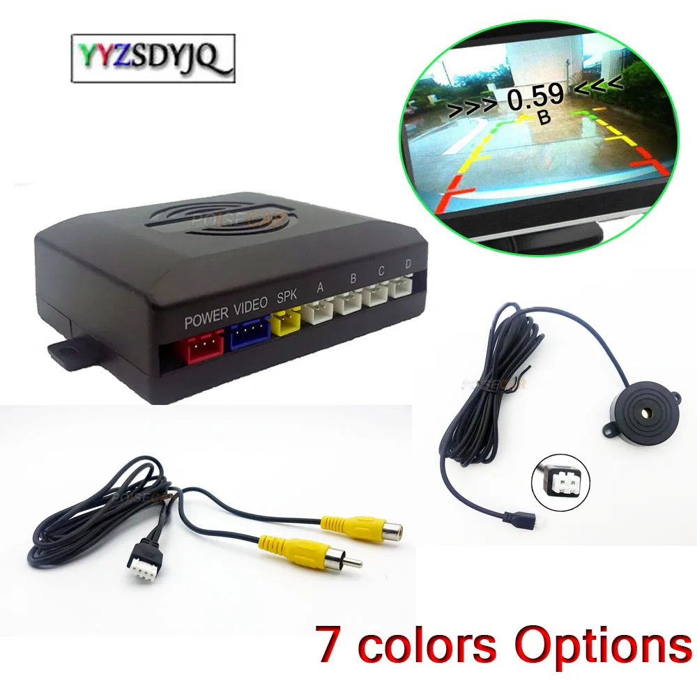 

Parking Sensor Dual Core CPU Video System Car Sensors Reverse Backup Radar 4 Alarm Beep Show distance on Display