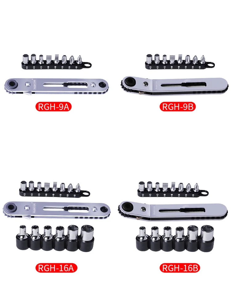Mini Llave de trinquete de 1/4 pulgadas, destornillador, juego de herramientas de mano para reparación del hogar, mantenimiento de bicicletas y coches, buzo