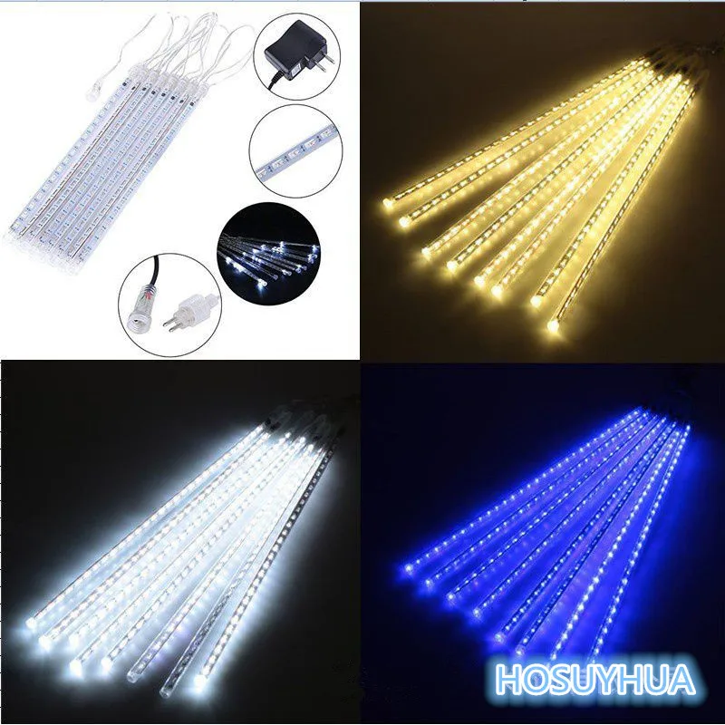 Outdoor Waterproof Solar LED Meteor Shower Rain Lights Holiday String Garden Light 50CM 8Tube Wedding Decoration Christmas light