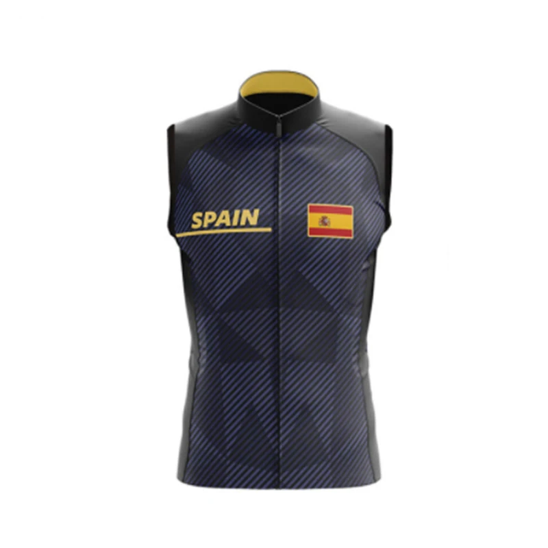 Spain Team Men Cycling Vest Summer Sleeveless Cycling Gilet Quick Dry Bicycle Wear Clothes MTB Bike Cycling Jersey Ropa Ciclismo