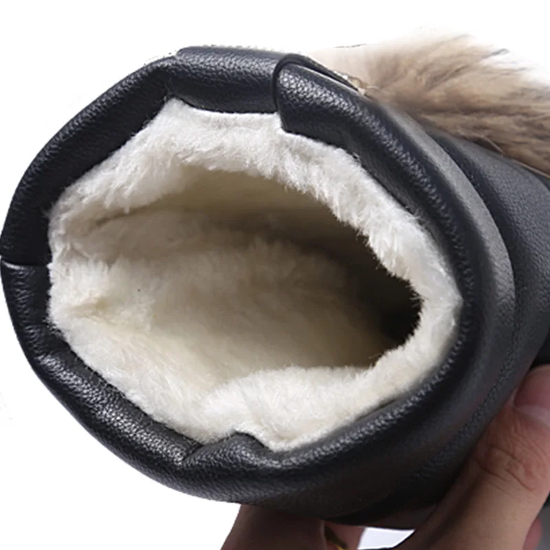 Winter Fur Wedges Platform Ankle Boots Women Height Increasing Thick Bottom Snow Shoes Large Size Customized Female Short Boots