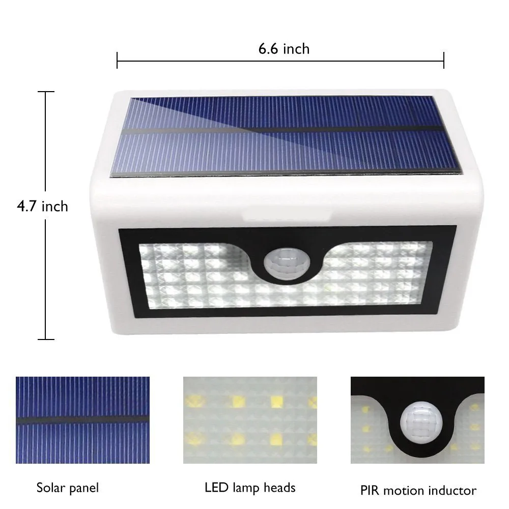 

Wireless Outdoor Wall Lamp PIR Motion Sensor 3 Mode Street Light Waterproof Night Lighting Garden Decor 50LED Solar Power Lights