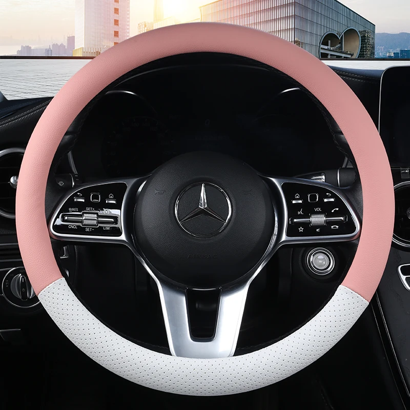 Car Steering Wheel Cover 6 Colors for Woman Girl Breathable Braid On The Steering Wheel Funda Volante Universal Auto Car Styling