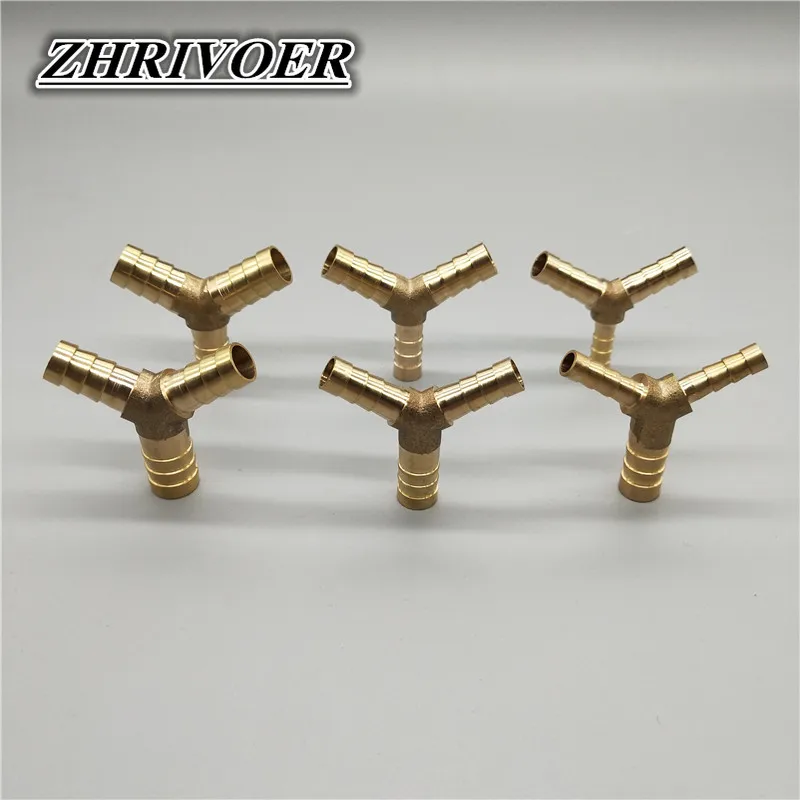 Редукторный шланг Y-типа, латунная зазубрина с зазубринами для труб, 4 мм, 5 мм, 6 мм, 8 мм, 10 мм, 12 мм
