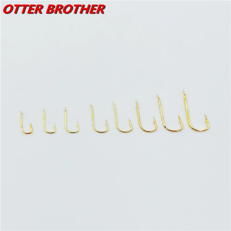 100pcs/lot  Barbed Carp Fishing Hooks 1#-8# Series High Carbon Steel Gold Red Fishhook Holder Fishing Bait In Fly Worm Set Pesca