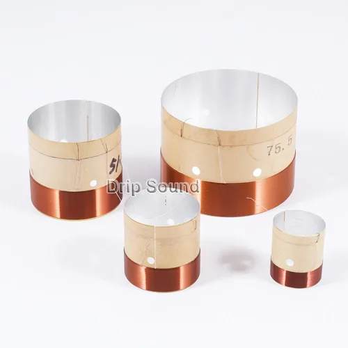 Núcleo de Bobina de voz de graves ASV, Unidad de sonido de Woofer de aluminio blanco, piezas de reparación de altavoz, 25,5/35,5/38,5/49,5/51,5/65,5mm, 2 piezas