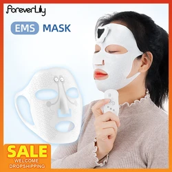 Electronic EMS Facial Mask Face Lifting Vibration Massager Face Brighten Mask Beauty Machine Skin Moisturize Anti Wrinkle Mask