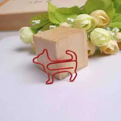 4pcs Animal Red Dog Paper Clip Color Paper Clip Paper Clip Cute