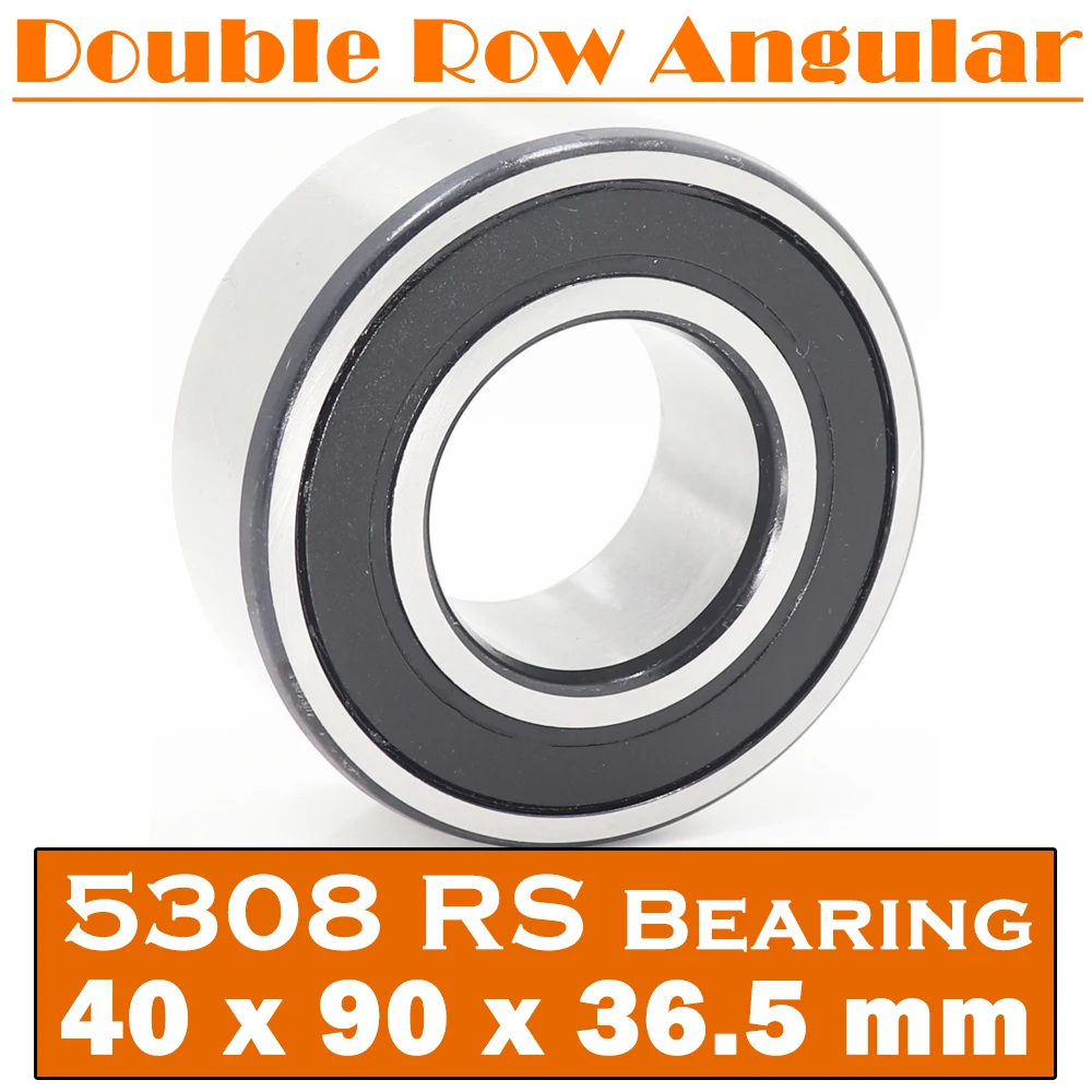 5308 2RS Bearing 40*90*36.5 mm ( 1 PC ) Axial Double Row Angular Contact 5308RS 3308 2RS 3056308 Ball Bearings