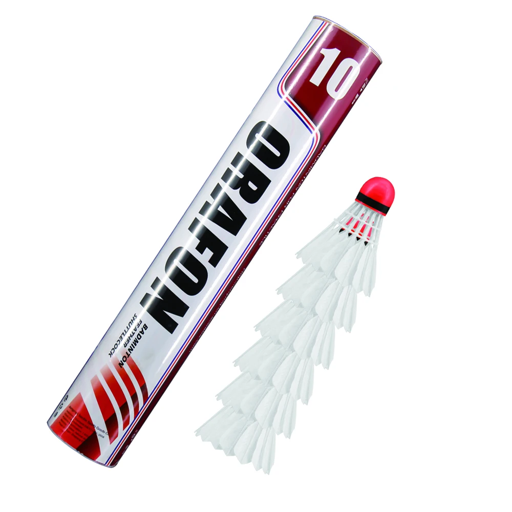 11PCS Gans Feder Rot Kopf Shuttlecocks Badminton Im Freien Sport Federball fรผr Ausbildung Spiel Fliegen Stabilitรคt Dauerhaft Bรคlle